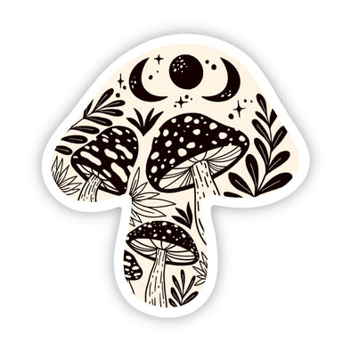 Mushrooms & Moons Inside Mushroom Sticker