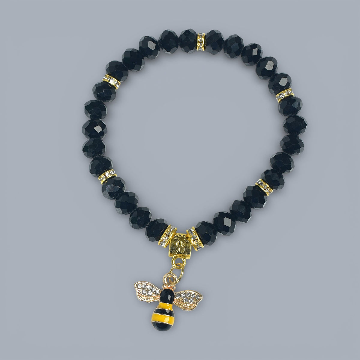 Bee with Rhinestones Bead Bracelet – Sipsey Wilder