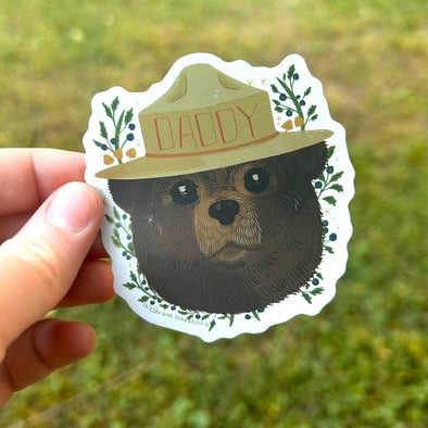 Daddy Bear Metallic Waterproof Sticker