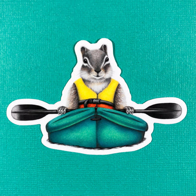Kayaking Chipmunk Sticker