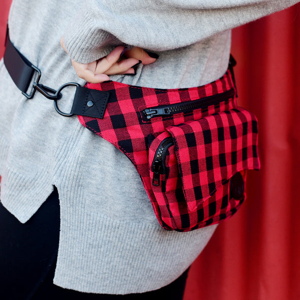 Red & Black Plaid Hip Bag