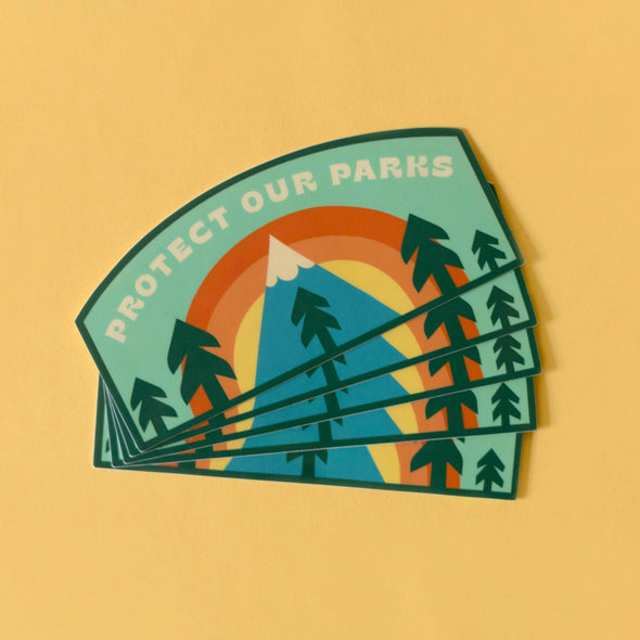 Protect our Parks Rainbow Forest Vinyl Sticker