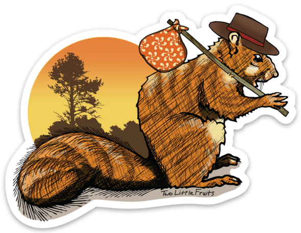Travelin' Squirrel Sticker