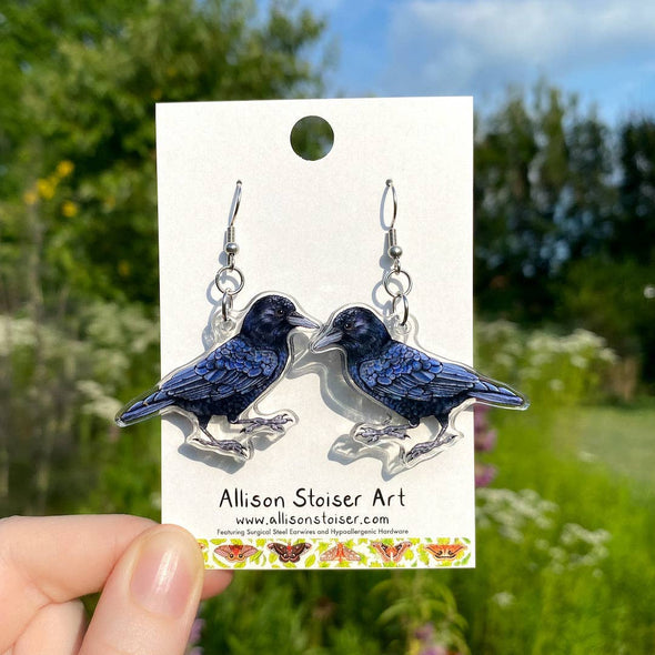 Acrylic American Crow Earrings