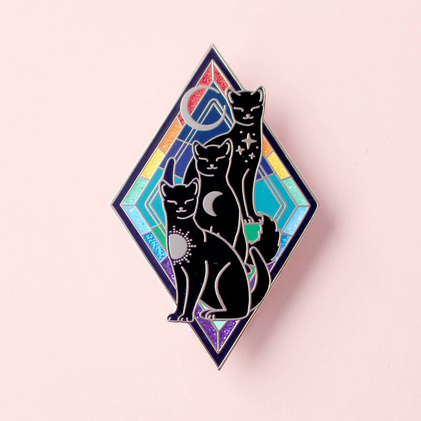 Rainbow Cats Art Nouveau Enamel Pin