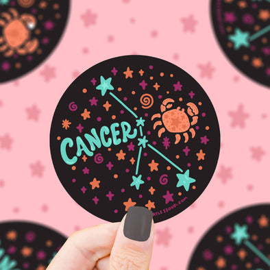 Cancer Constellation Zodiac Vinyl Sticker (Holographic)