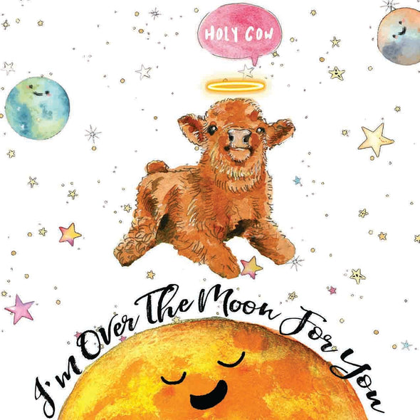 Holy Cow Over The Moon - Funny Congratulation Card