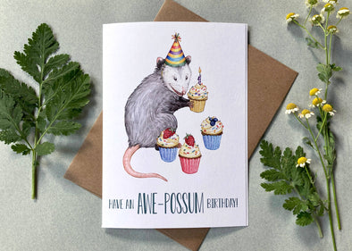 Have an Awe-Possum Birthday Card