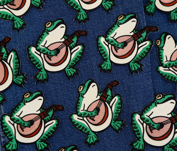 Frog Serenade Iron-On Patch