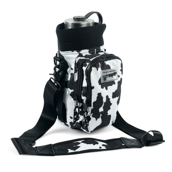 Cow Print Water Bottle Carrier