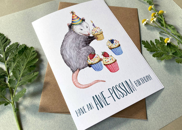 Have an Awe-Possum Birthday Card