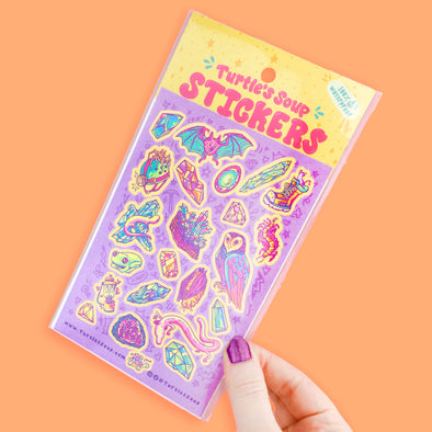 Cave Critters Owl Crystal Art Stationery Vinyl Sticker Sheet