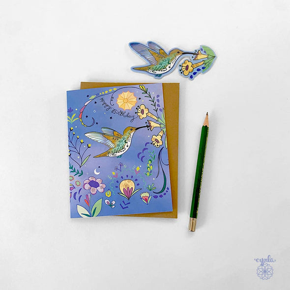 Blue Hummingbird Sticker