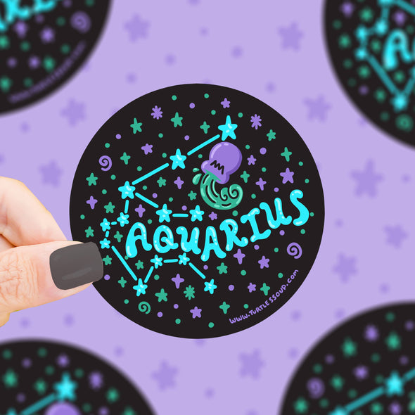 Aquarius Zodiac Vinyl Sticker (Holographic)