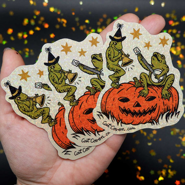 Halloween Frogs Glitter Sticker