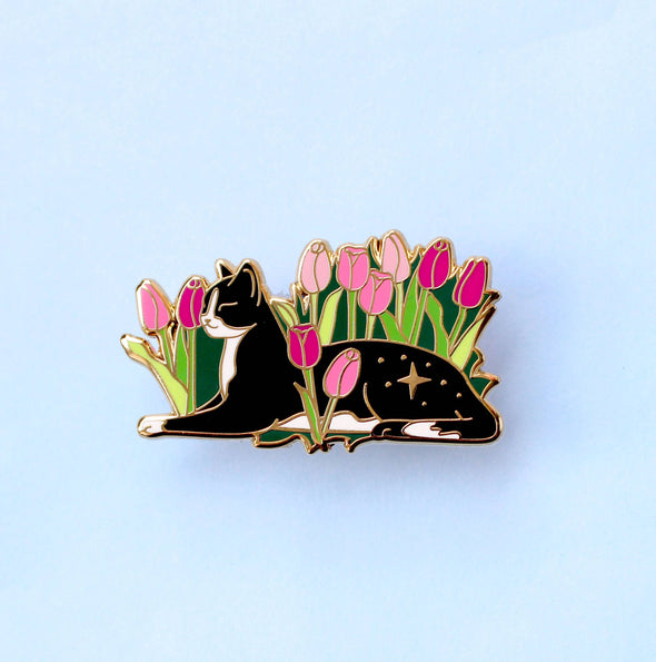 Tulip Cat Enamel Pin