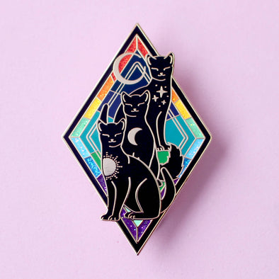 Rainbow Cats Art Nouveau Enamel Pin