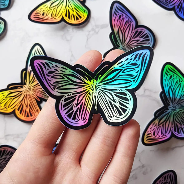 Rainbow Holographic Butterfly Stickers