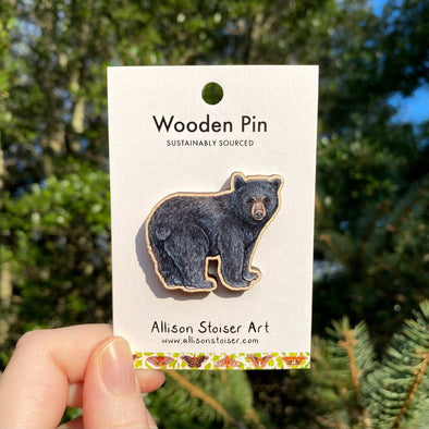 American Black Bear Wooden Pin