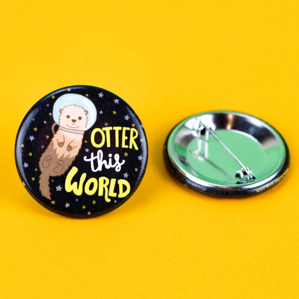 Otter This World Pinback Button