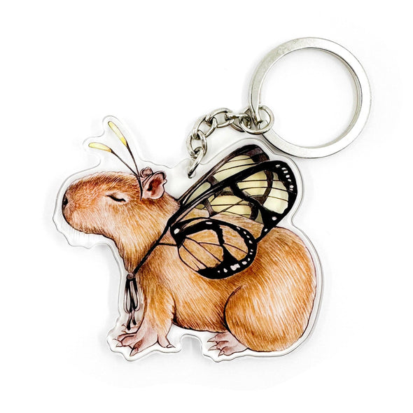 Butterfly Capybara Keychain