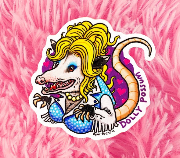 Dolly Possum 3D Vinyl Sticker