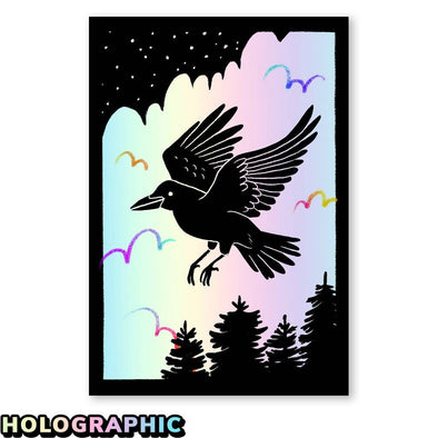 Holographic Night Crow Sticker