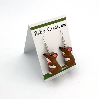 Mouse Balsa Earrings