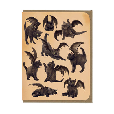 Bat Cats All Over the Place Greeting Card