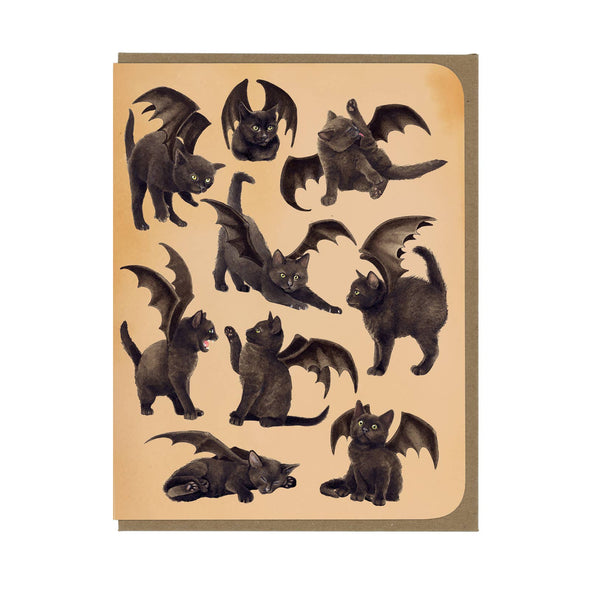 Bat Cats All Over the Place Greeting Card