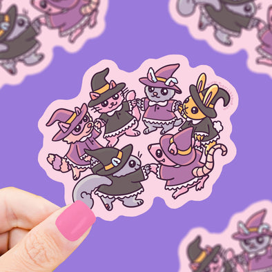 Witchy Critter Coven Halloween Vinyl Sticker
