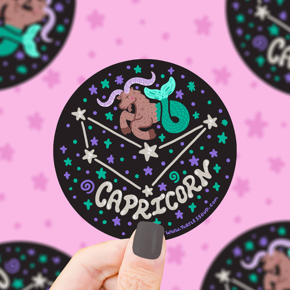 Capricorn Constellation Zodiac Vinyl Sticker (Holographic)