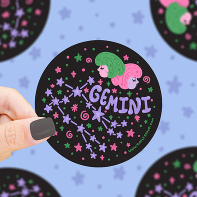 Gemini Zodiac Vinyl Sticker (Holographic)