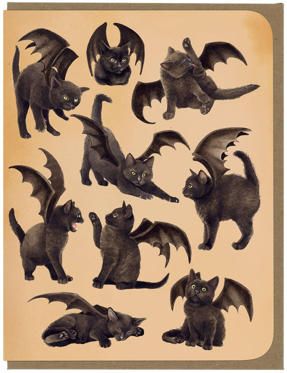 Bat Cats All Over the Place Greeting Card
