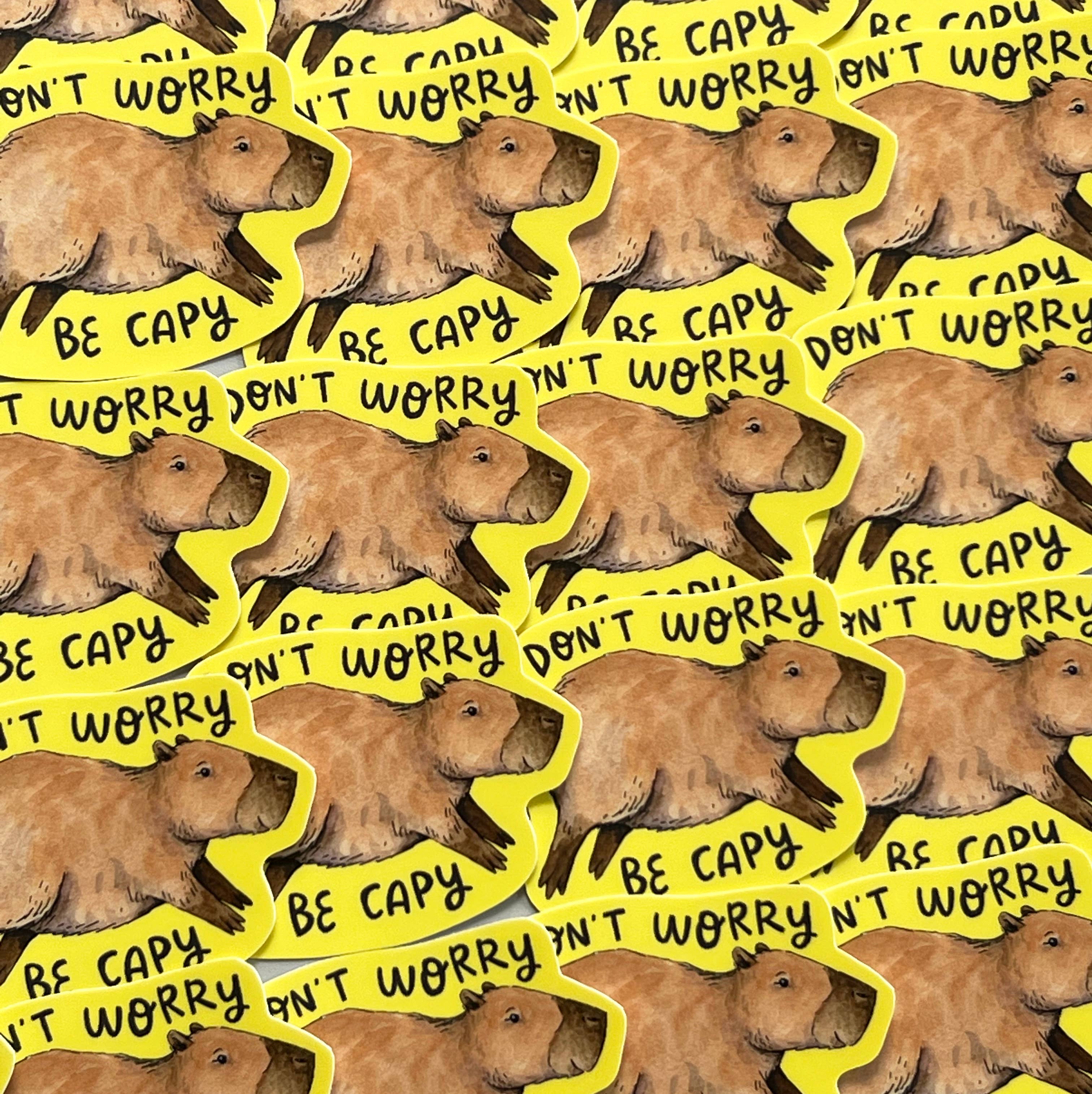 Don't Worry Be Capy Sticker β Sipsey Wilder