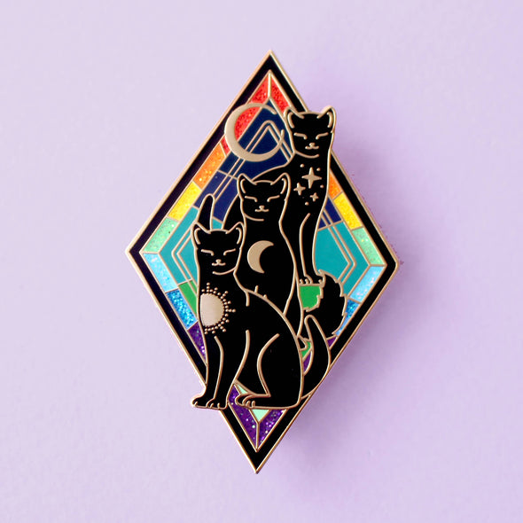 Rainbow Cats Art Nouveau Enamel Pin