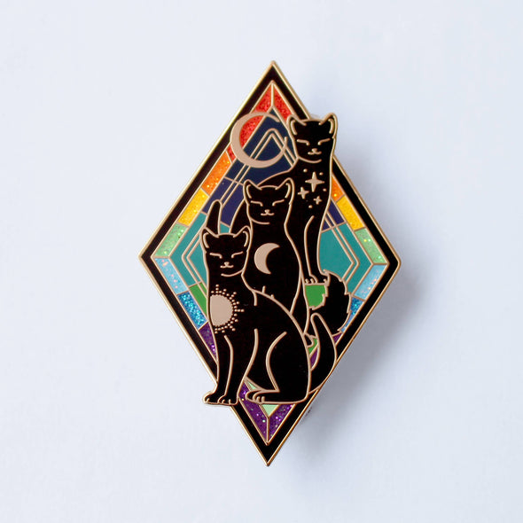 Rainbow Cats Art Nouveau Enamel Pin