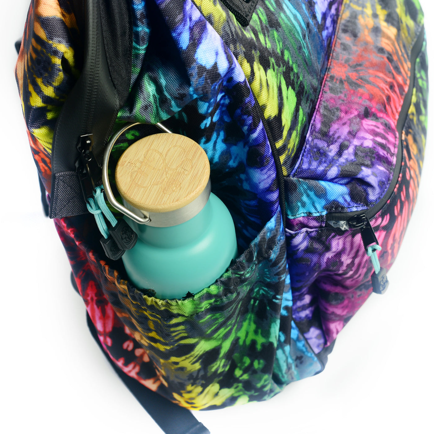 backpack laptop green pink tie die Rainbow Tie-Dye Laptop Backpack – Sipsey Wilder
