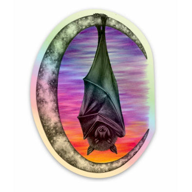 Holographic Sleeping Halloween Bat Sticker