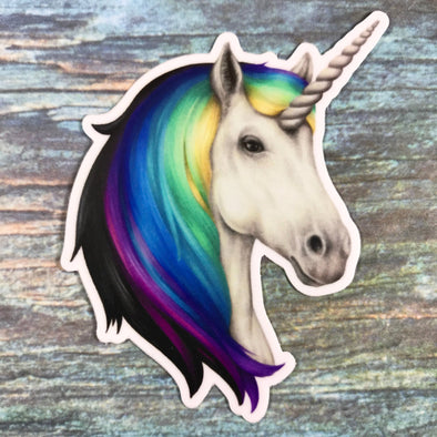 White Unicorn Sticker
