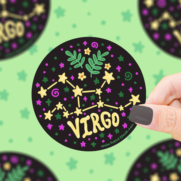 Virgo Constellation Zodiac Vinyl Sticker (Holographic)