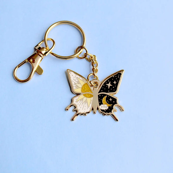 Yin and Yang Butterfly Key Chain