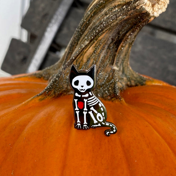 Skeleton Kitty Enamel Pin