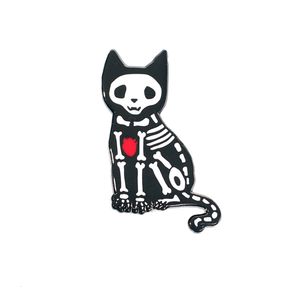Skeleton Kitty Enamel Pin