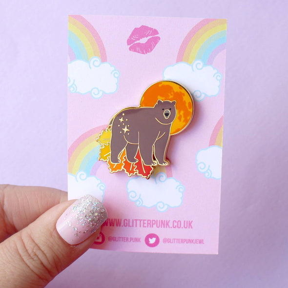 Harvest Moon Bear Enamel Pin