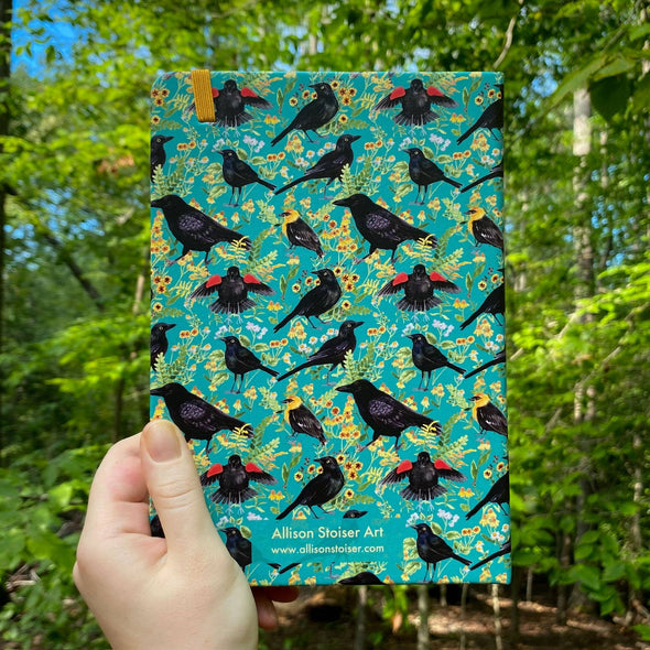 Blackbirds, Crows, and Wildflowers A5 Hardcover Journal