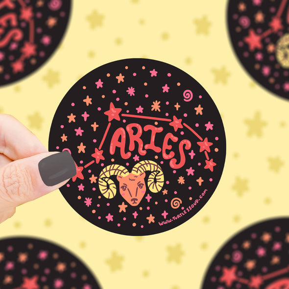 Aries Zodiac Vinyl Sticker (Holographic)