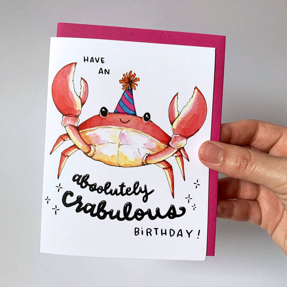 Absolutely Crabulous Crab Birthday Card