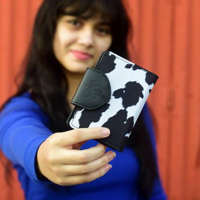 Cow Print Snap Wallet