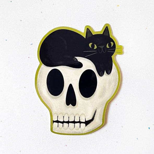 Skull Kitty Sticker